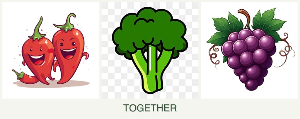 Can you plant peppers, broccoli and grapes together?