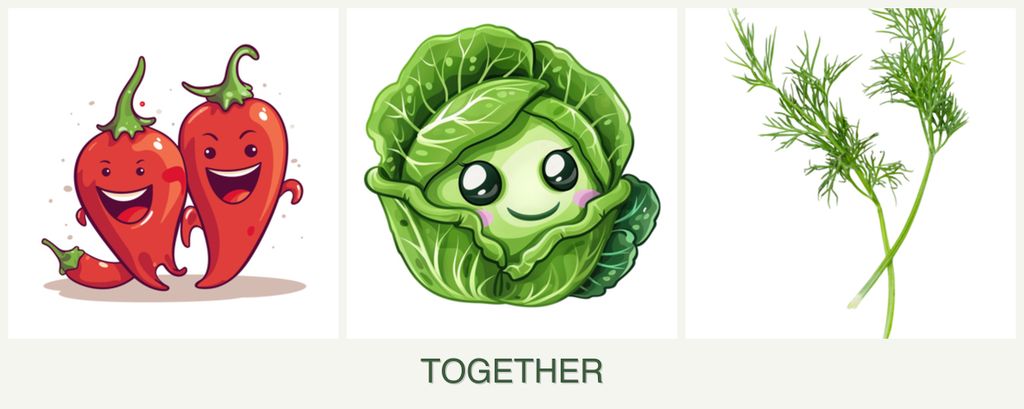 Can you plant peppers, cabbage and dill together?