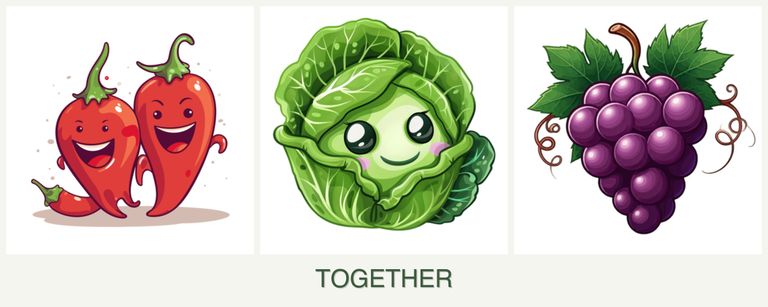 Can you plant peppers, cabbage and grapes together?