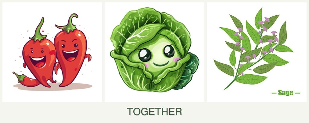 Can you plant peppers, cabbage and sage together?