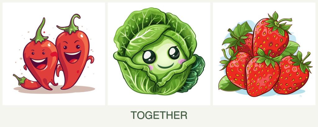 Can you plant peppers, cabbage and strawberries together?