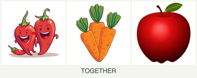 Can you plant peppers, carrots and apples together?