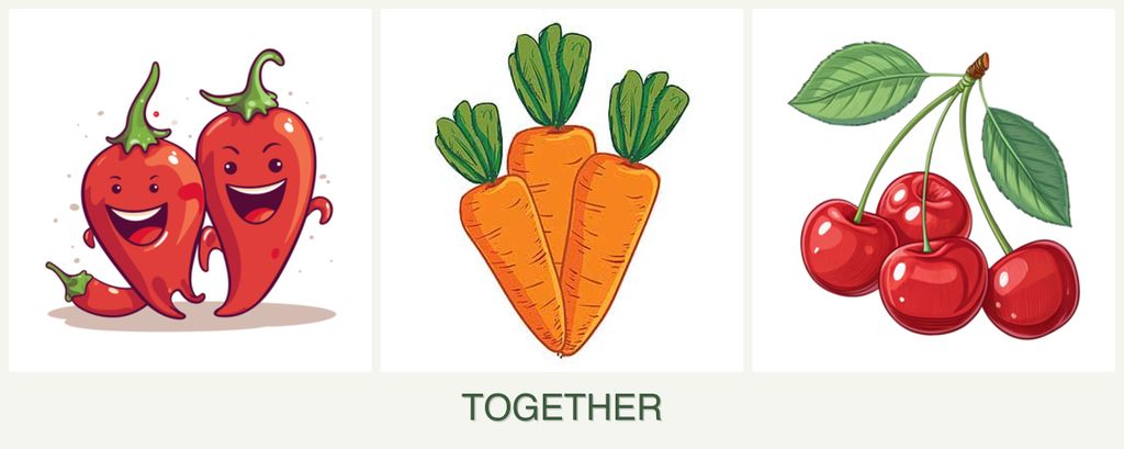 Can you plant peppers, carrots and cherries together?