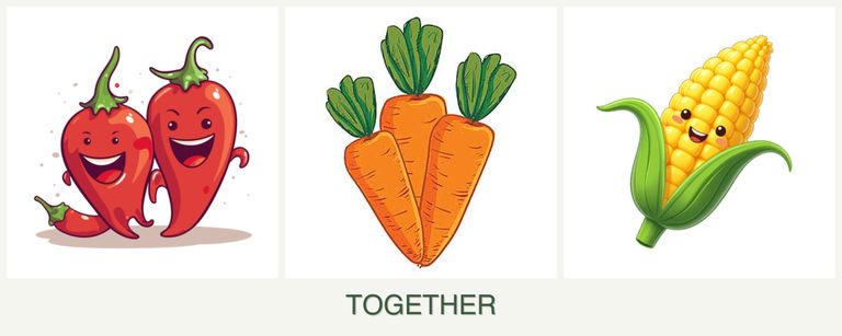 Can you plant peppers, carrots and corn together?