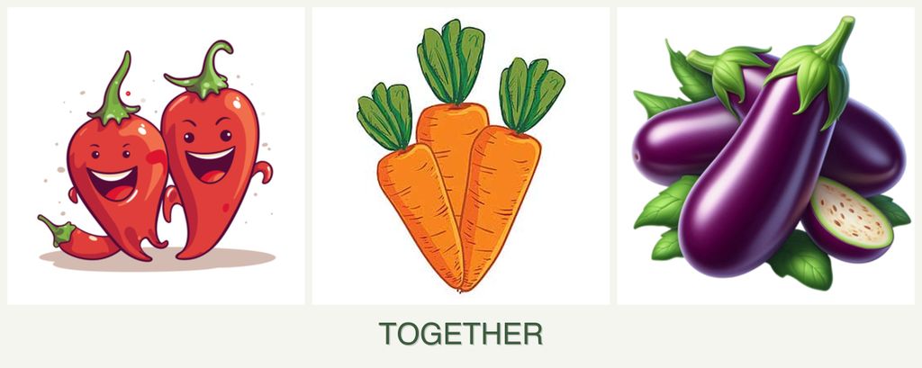 Can you plant peppers, carrots and eggplant together?