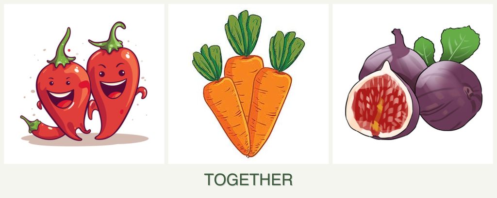 Can you plant peppers, carrots and figs together?