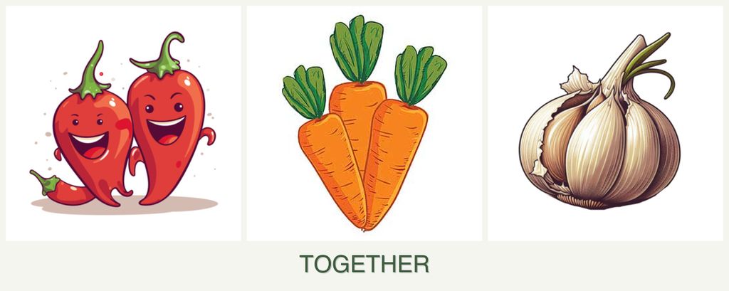 Can you plant peppers, carrots and garlic together?