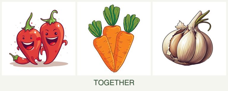 Can you plant peppers, carrots and garlic together?