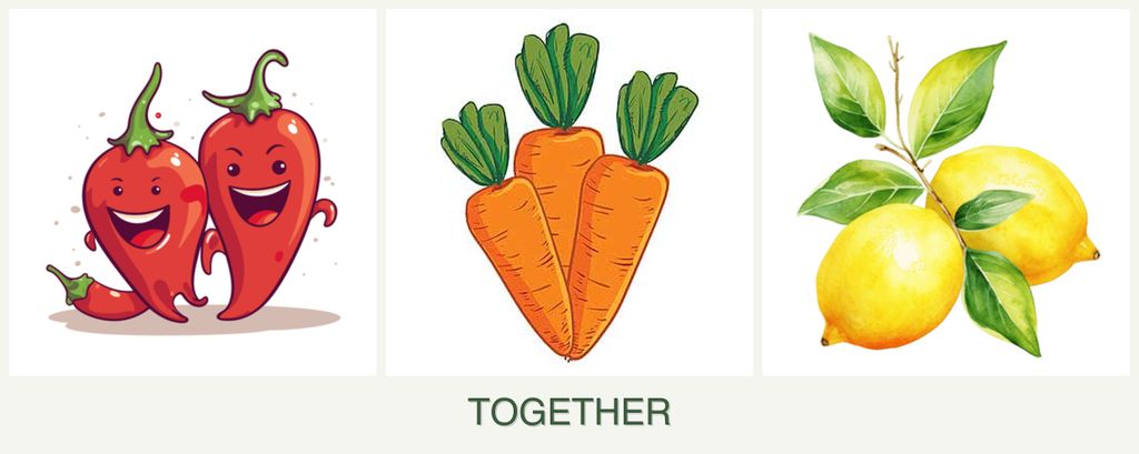 Can you plant peppers, carrots and lemons together?
