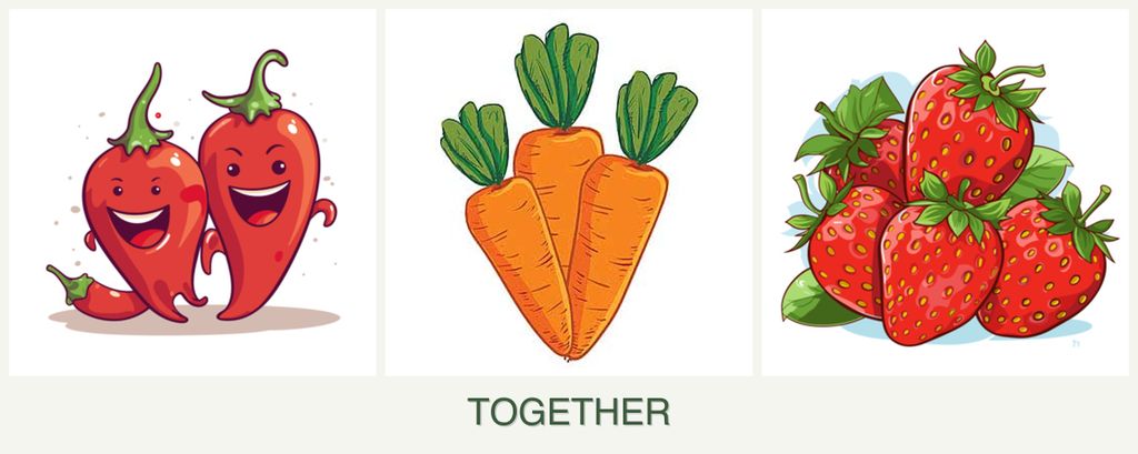 Can you plant peppers, carrots and strawberries together?