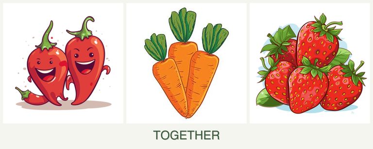 Can you plant peppers, carrots and strawberries together?