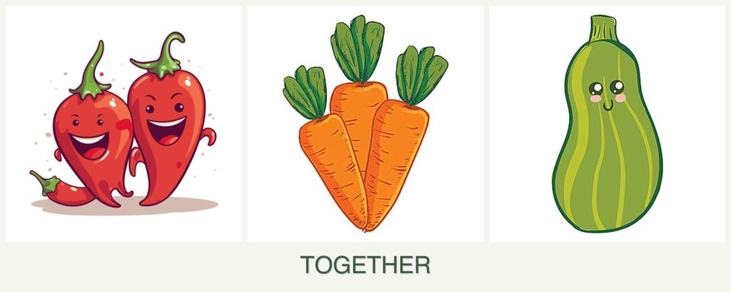 Can you plant peppers, carrots and zucchini together?