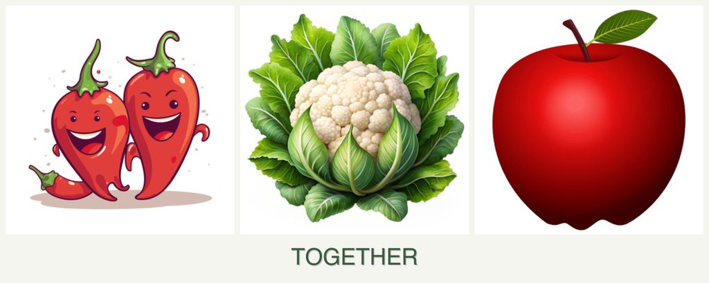 Can you plant peppers, cauliflower and apples together?