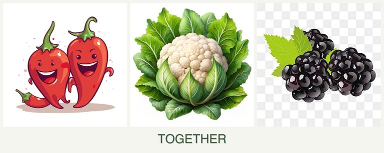 Can you plant peppers, cauliflower and blackberries together?