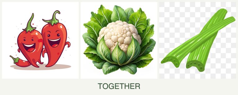 Can you plant peppers, cauliflower and celery together?