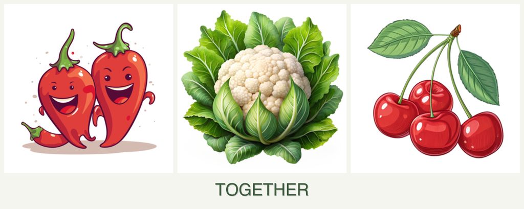 Can you plant peppers, cauliflower and cherries together?