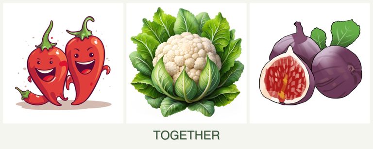 Can you plant peppers, cauliflower and figs together?