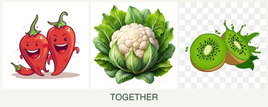 Can you plant peppers, cauliflower and kiwi together?