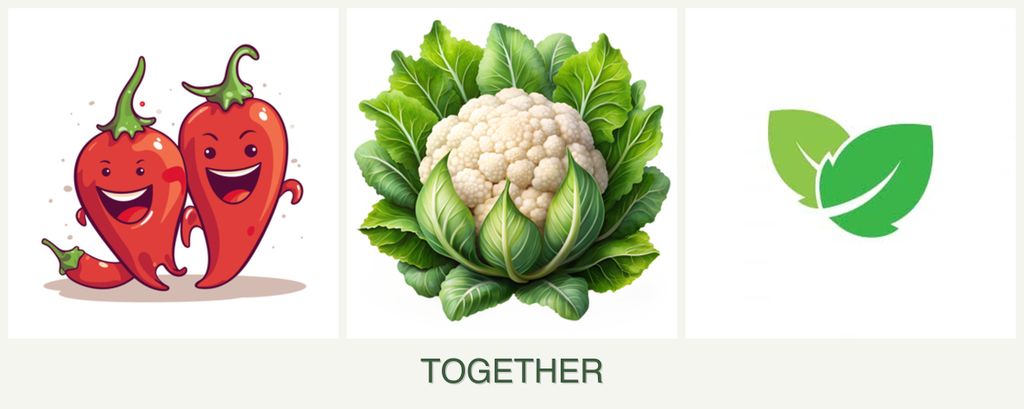 Can you plant peppers, cauliflower and mint together?