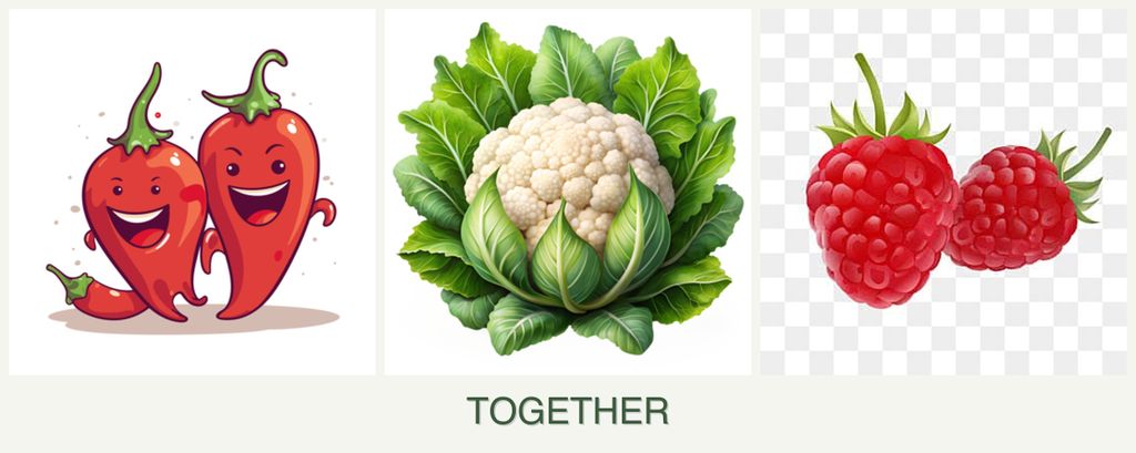 Can you plant peppers, cauliflower and raspberries together?