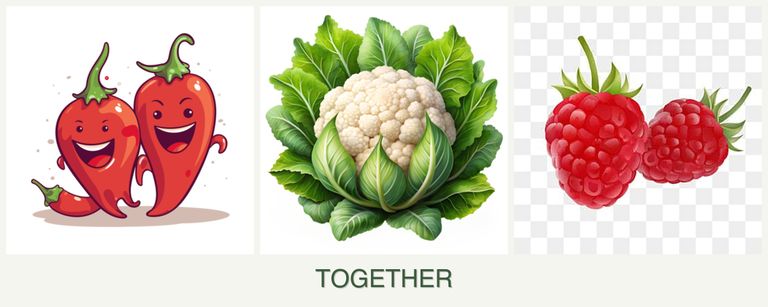 Can you plant peppers, cauliflower and raspberries together?