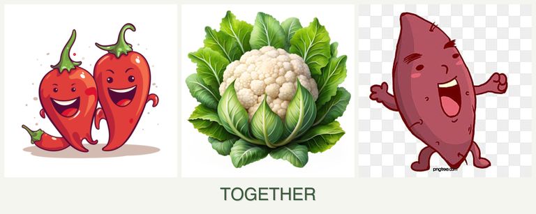 Can you plant peppers, cauliflower and sweet potatoes together?
