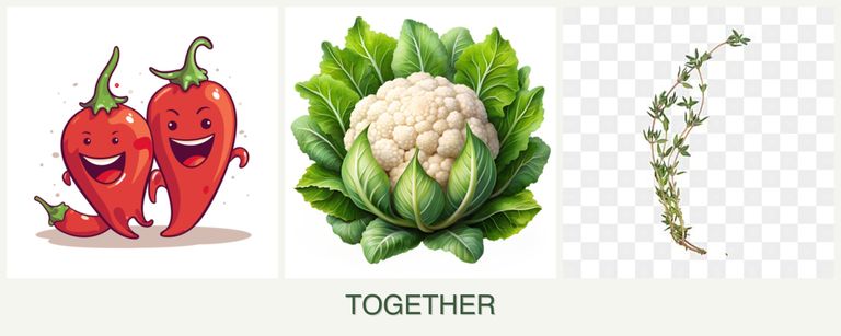 Can you plant peppers, cauliflower and thyme together?