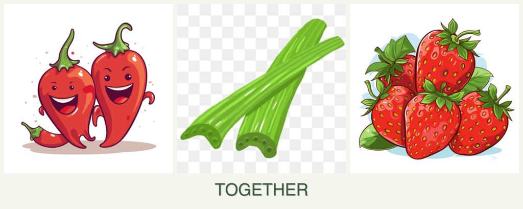 Can you plant peppers, celery and strawberries together?