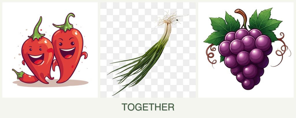 Can you plant peppers, chives and grapes together?