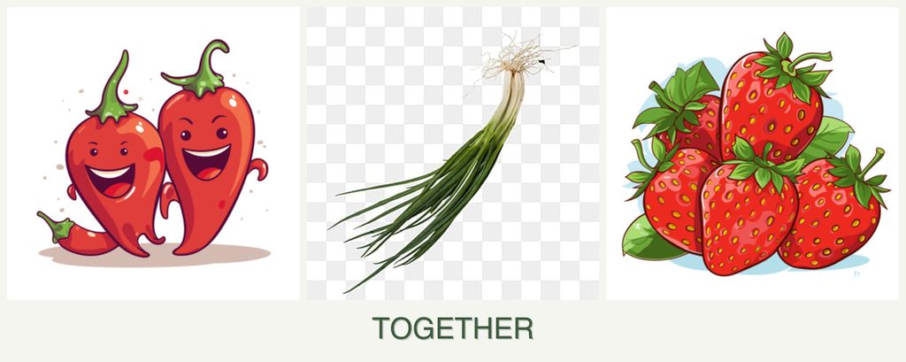 Can you plant peppers, chives and strawberries together?