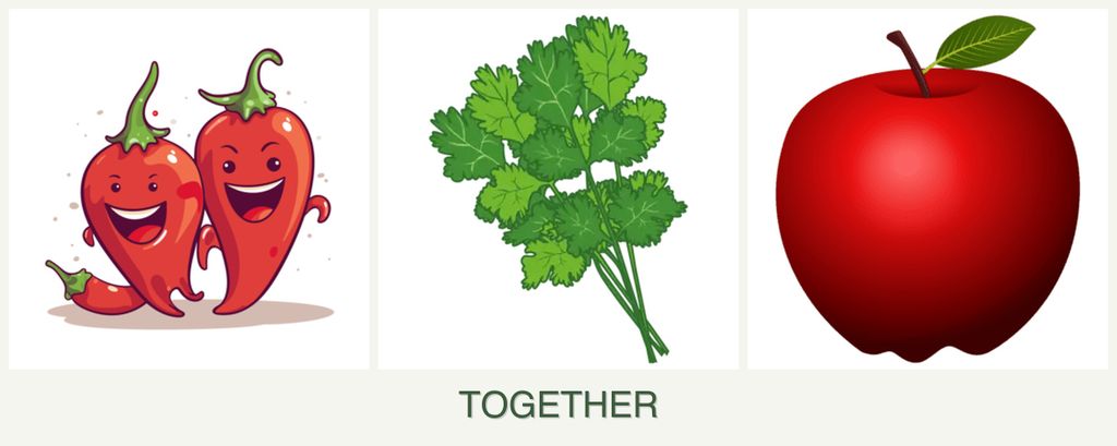 Can you plant peppers, cilantro and apples together?