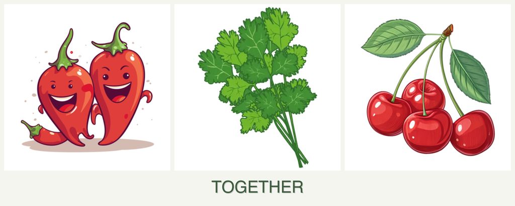 Can you plant peppers, cilantro and cherries together?