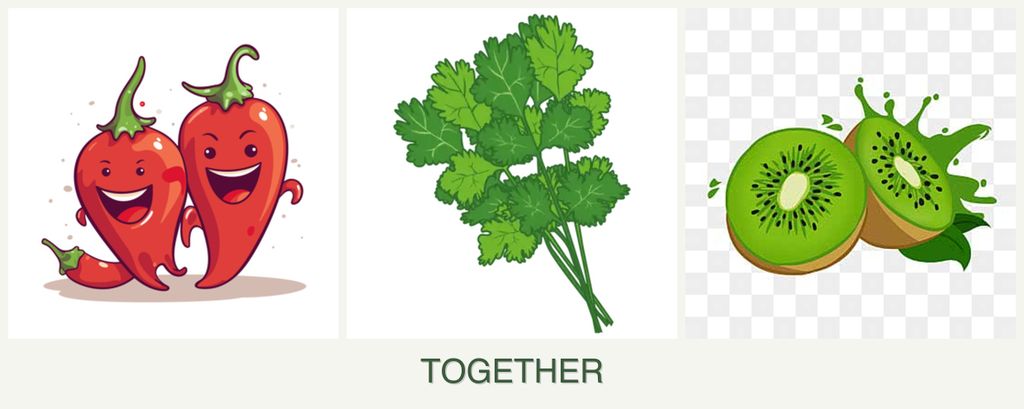 Can you plant peppers, cilantro and kiwi together?