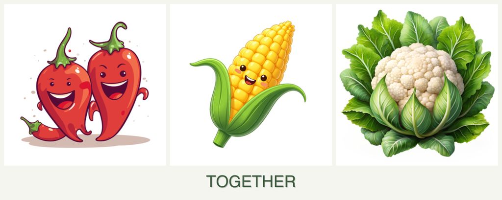 Can you plant peppers, corn and cauliflower together?