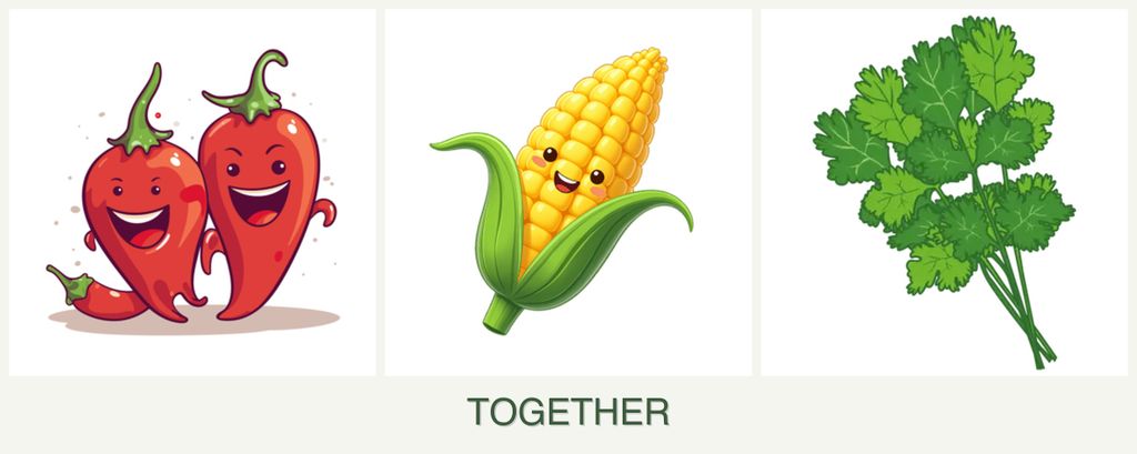 Can you plant peppers, corn and cilantro together?