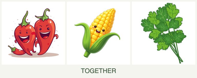 Can you plant peppers, corn and cilantro together?