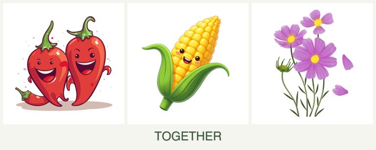 Can you plant peppers, corn and cosmos together?