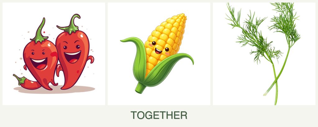 Can you plant peppers, corn and dill together?