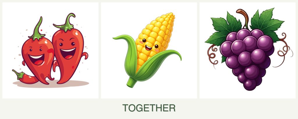 Can you plant peppers, corn and grapes together?