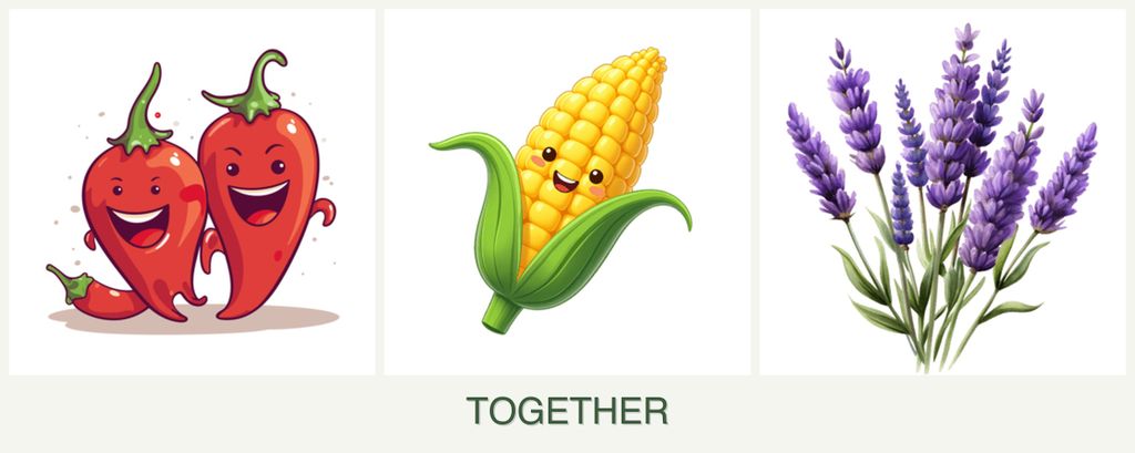 Can you plant peppers, corn and lavender together?