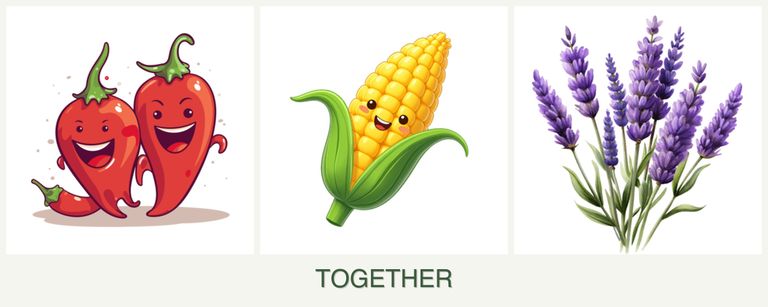 Can you plant peppers, corn and lavender together?