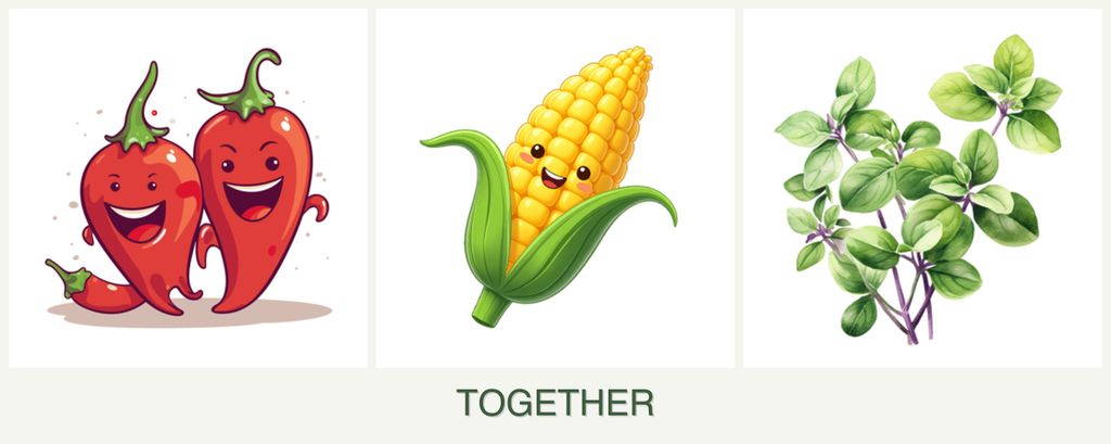 Can you plant peppers, corn and oregano together?