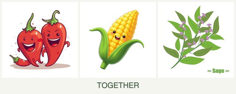 Can you plant peppers, corn and sage together?
