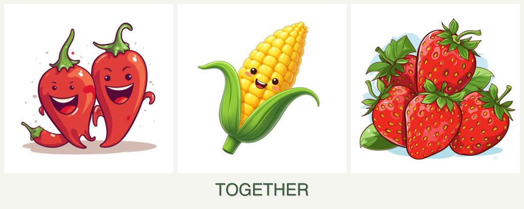 Can you plant peppers, corn and strawberries together?