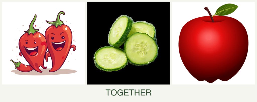 Can you plant peppers, cucumbers and apples together?