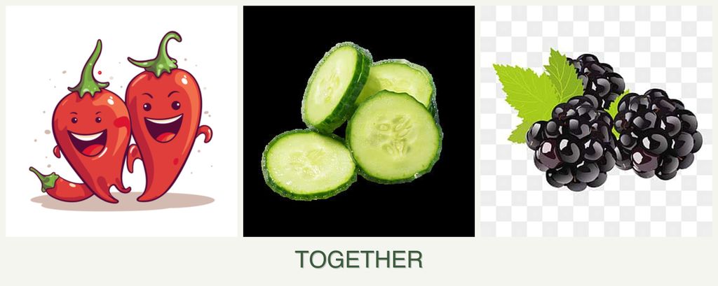 Can you plant peppers, cucumbers and blackberries together?