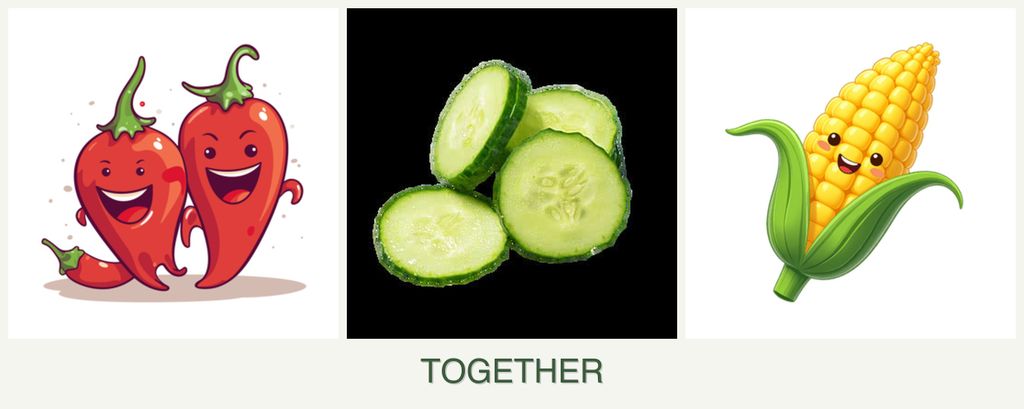 Can you plant peppers, cucumbers and corn together?