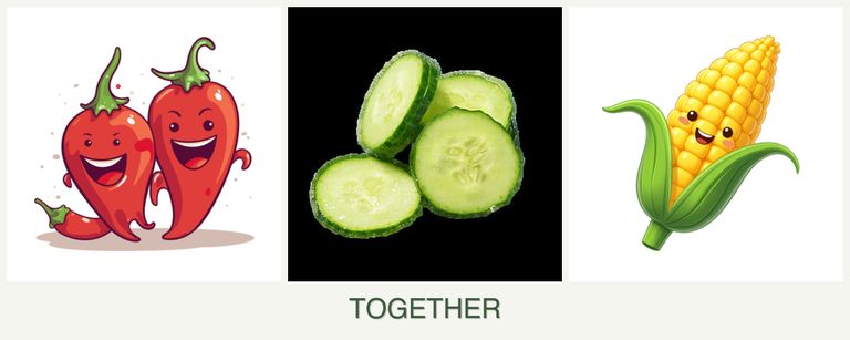 Can you plant peppers, cucumbers and corn together?