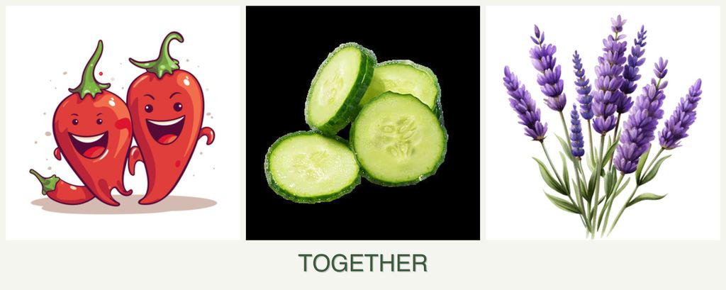Can you plant peppers, cucumbers and lavender together?