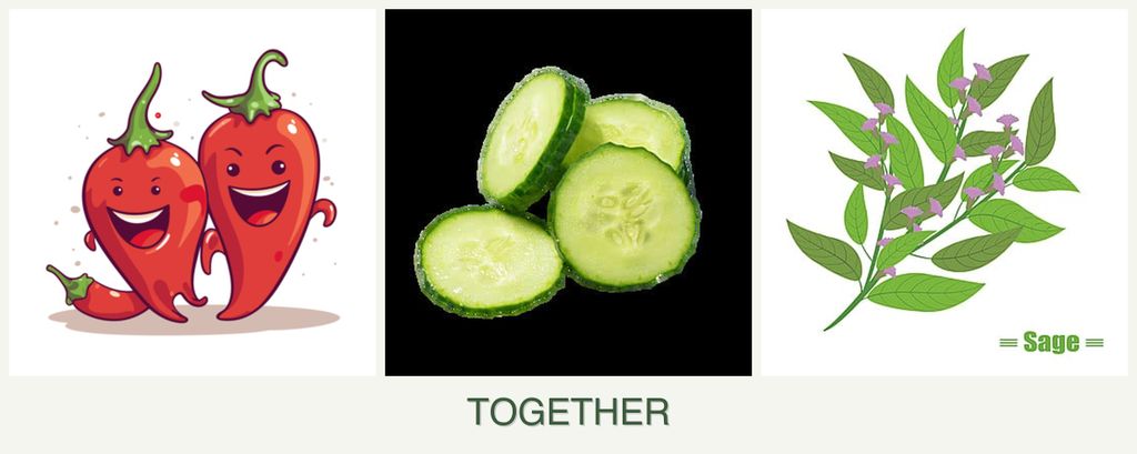 Can you plant peppers, cucumbers and sage together?
